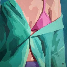 Painting Sous le soleil by Colin Véronique | Painting Figurative Acrylic Life style, Mode, Pop icons, Portrait