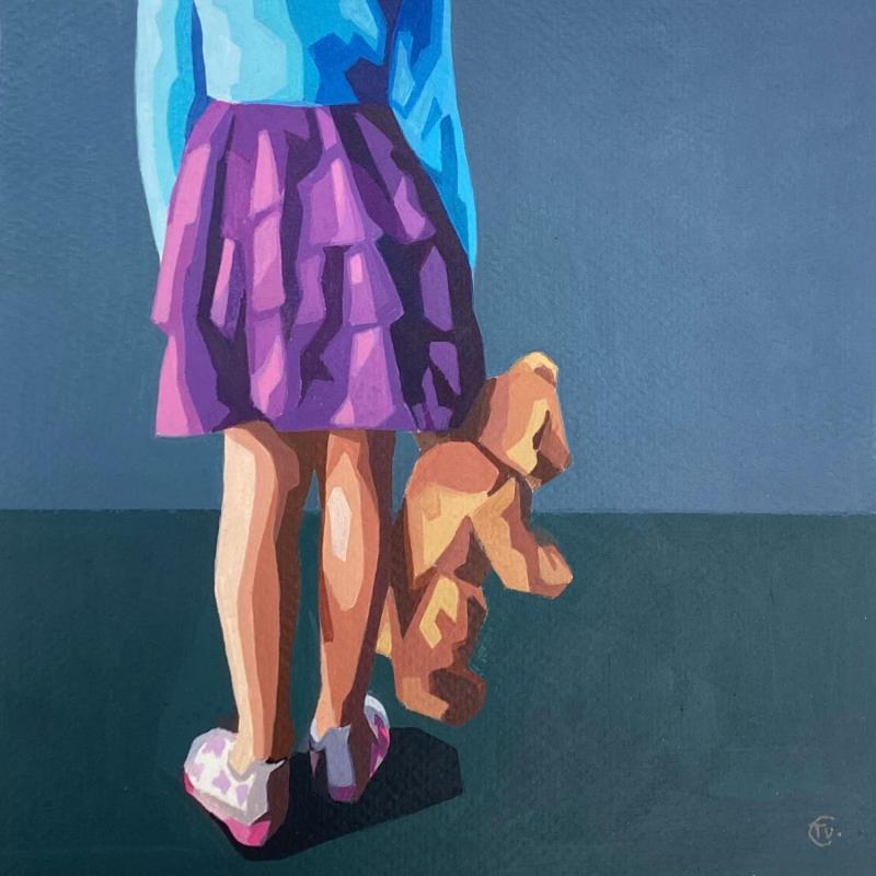 Pintura Le départ por Colin Véronique | Pintura Figurativo Retrato Life style Acrílico