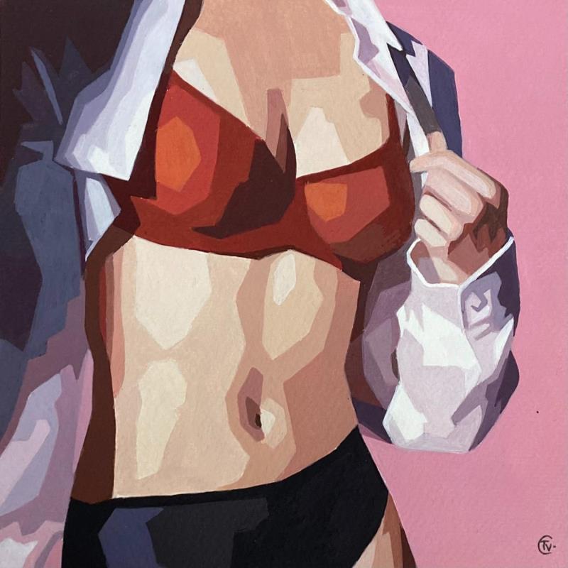 Peinture Matin frais par Colin Véronique | Tableau Figuratif Portraits Scènes de vie Nu Acrylique