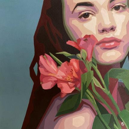 Peinture Belle amie par Colin Véronique | Tableau Figuratif Acrylique Nature, Portraits, Scènes de vie