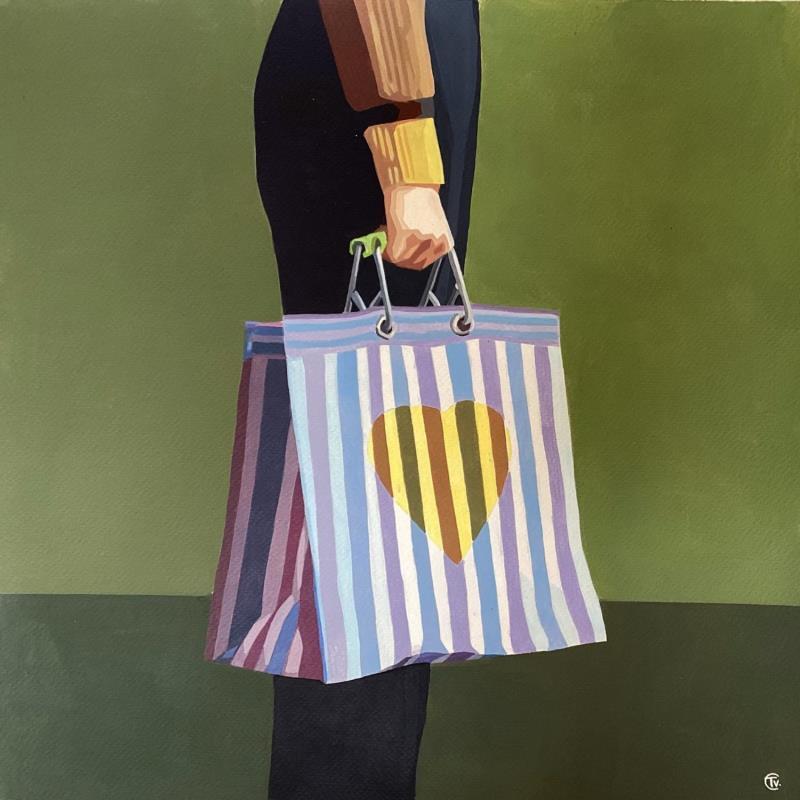 Peinture Les mots me manquent par Colin Véronique | Tableau Figuratif Portraits Mode Scènes de vie Acrylique