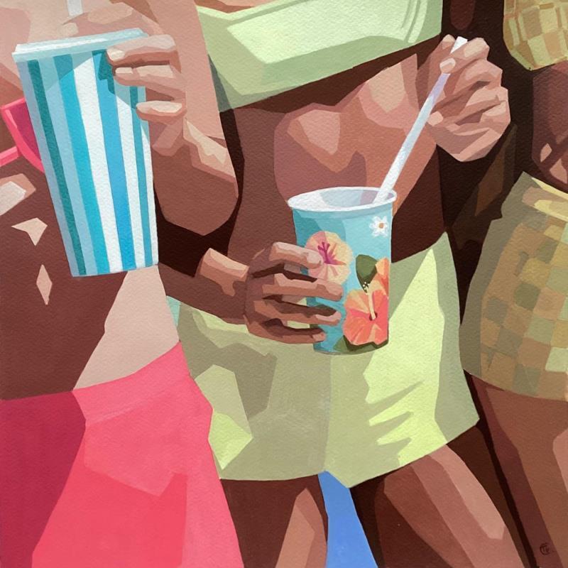 Gemälde J’hesite von Colin Véronique | Gemälde Figurativ Porträt Modus Alltagsszenen Acryl