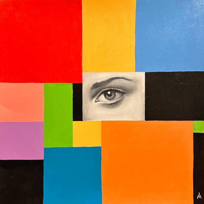 Peinture Peephole par Ivanova Margarita | Tableau Pop-art Portraits Huile
