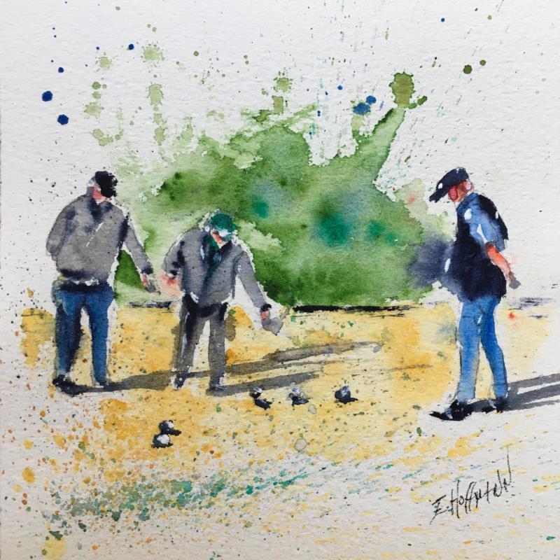 Peinture  Je te dis qu’elle est bonne ! par Hoffmann Elisabeth | Tableau Figuratif Scènes de vie Aquarelle