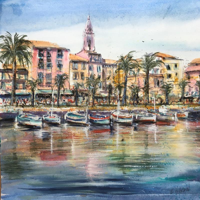 Painting Beaux alignements  by Hoffmann Elisabeth | Painting Figurative Urban Marine Watercolor