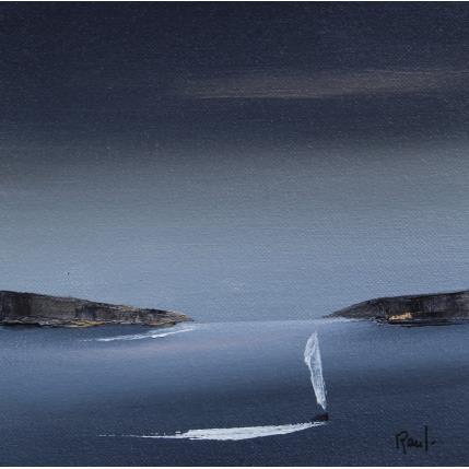Peinture Evasion 58 par Roussel Marie-Ange et Fanny | Tableau Figuratif Huile Marine, Minimaliste