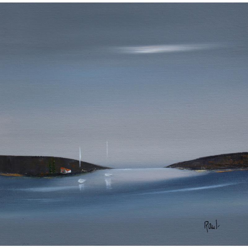 Gemälde Douceur Marine 58 von Roussel Marie-Ange et Fanny | Gemälde Figurativ Marine Minimalistisch Öl