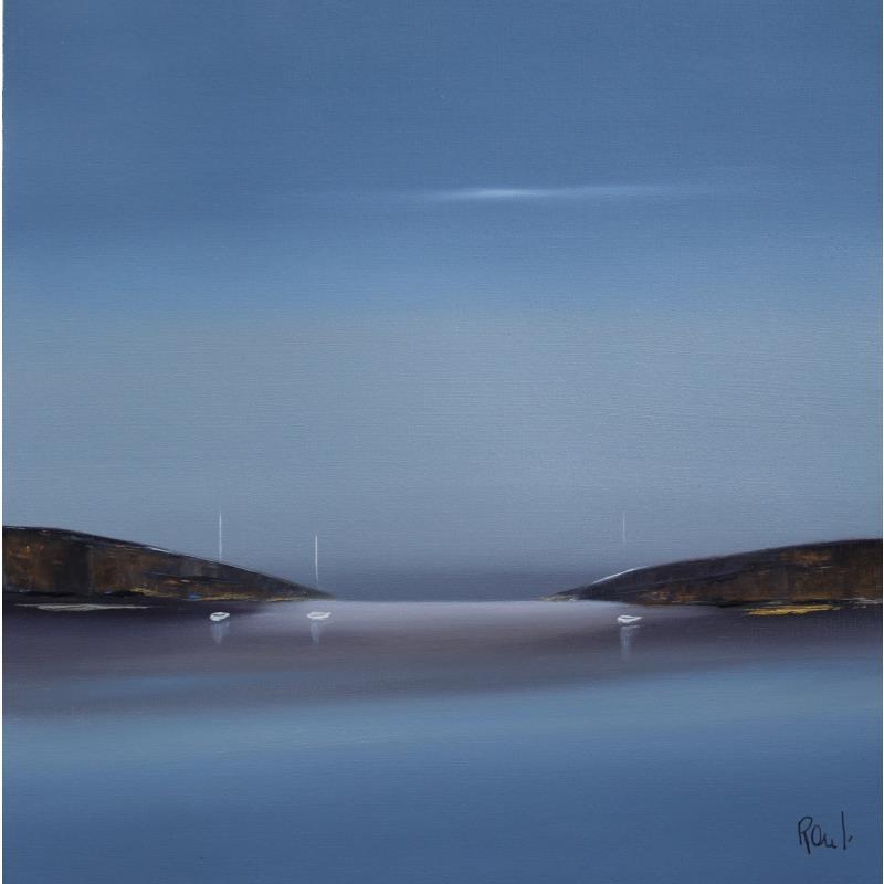 Gemälde Douce Quiétude 58 von Roussel Marie-Ange et Fanny | Gemälde Figurativ Marine Minimalistisch Öl