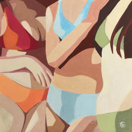 Peinture Les amies par Colin Véronique | Tableau Figuratif Acrylique Scènes de vie