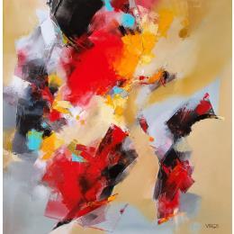 Painting Sunny day - sunday by Virgis | Painting Abstract Oil Minimalist