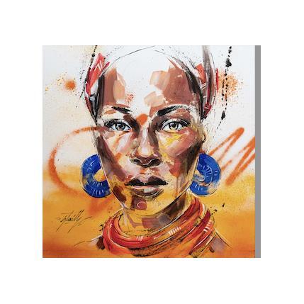 Painting KHADIJAH by Istraille | Painting Figurative Acrylic Portrait