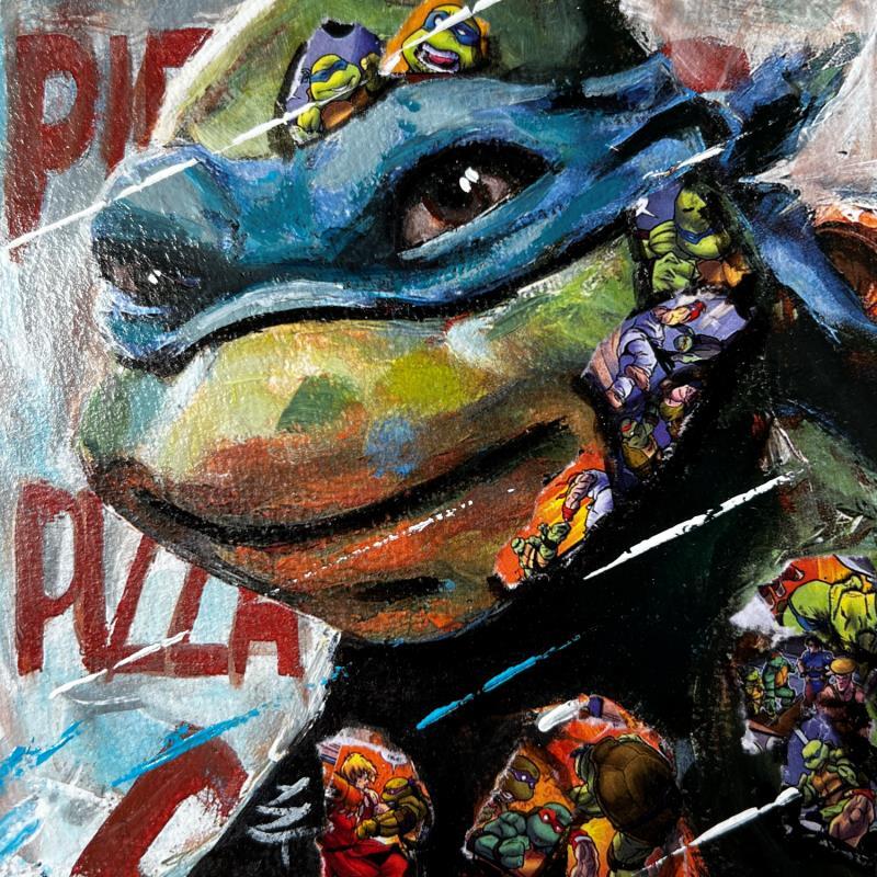 Peinture T.N Leonardo par Caizergues Noël  | Tableau Pop-art Cinéma Icones Pop Enfant Acrylique Collage