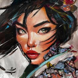 Pintura Mulan por Caizergues Noël  | Pintura Pop art Cartón Cine, Iconos pop, Niño