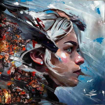 Peinture Daenerys par Caizergues Noël  | Tableau Pop-art Acrylique, Collage Cinéma, Enfant, Icones Pop
