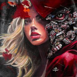 Peinture Le petit chaperon rouge par Caizergues Noël  | Tableau Pop-art Acrylique, Collage Cinéma, Enfant, Icones Pop