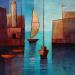 Painting L'entrée du port AP 118 by Burgi Roger | Painting Figurative Marine Acrylic