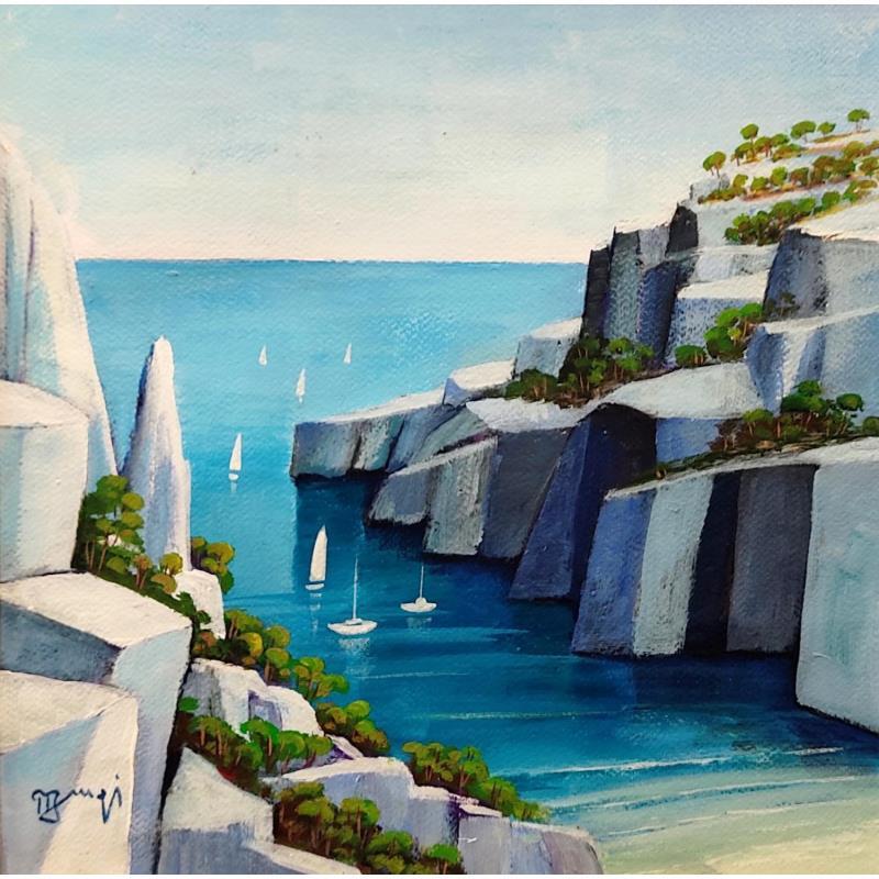 Painting Calanque d'en Vau AP 122 by Burgi Roger | Painting Figurative Landscapes Marine Acrylic