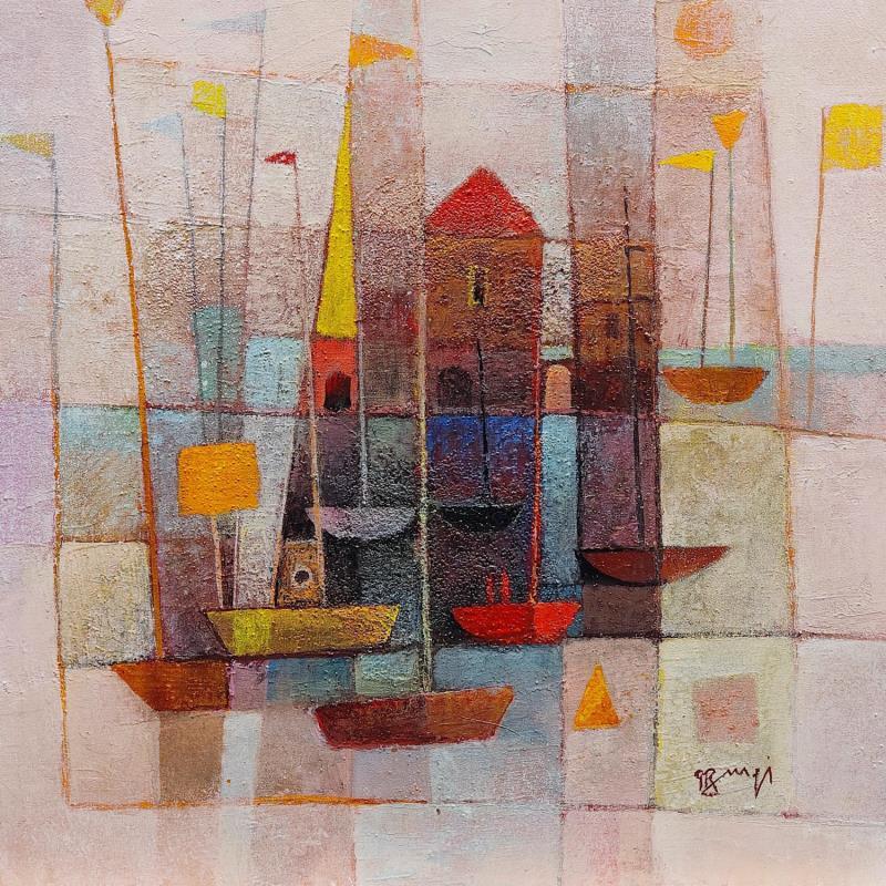 Painting La grande tour AP 130 by Burgi Roger | Painting Figurative Marine Acrylic