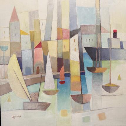 Painting Le paquebot AN 156 by Burgi Roger | Painting Figurative Acrylic