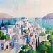 Peinture Village Grec AP 128 par Burgi Roger | Tableau Figuratif Paysages Urbain Acrylique