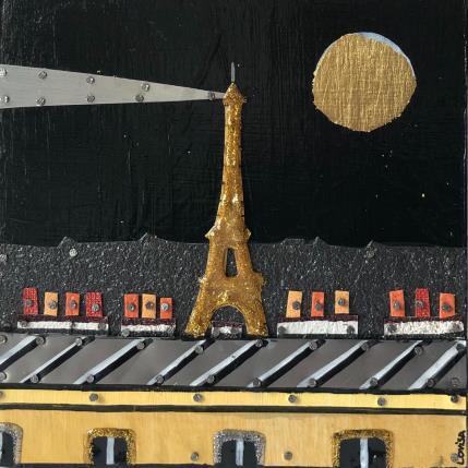 Painting Vue de la butte by Lovisa | Painting Figurative Wood Urban