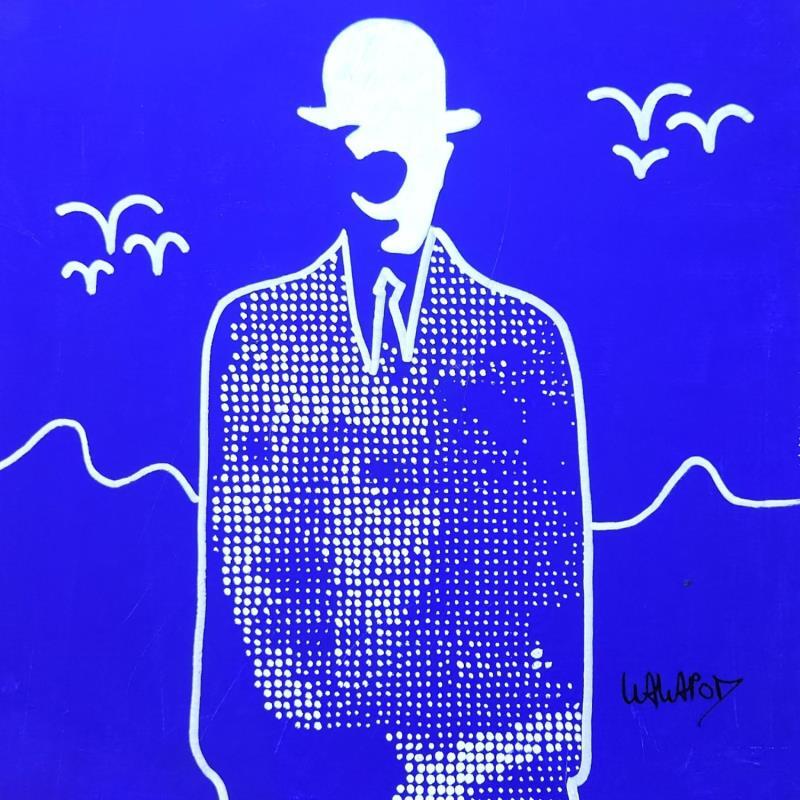 Peinture Magritte Vermeer bleu par Wawapod | Tableau Pop-art Icones Pop Acrylique Posca