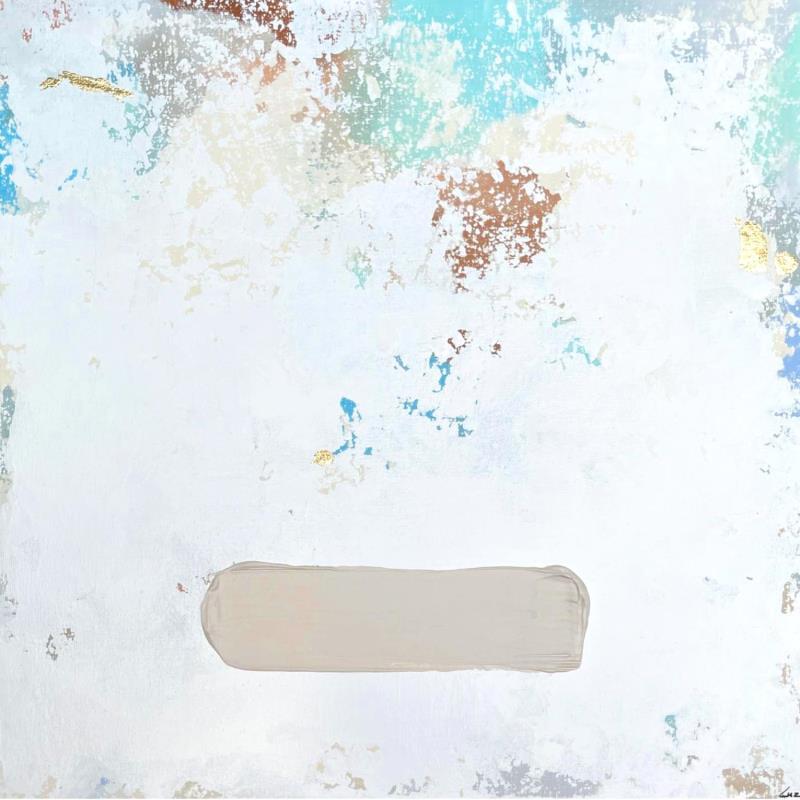 Pintura Escapade dans les dunes por Luz Alexandra | Pintura Abstracto Minimalista Acrílico Hoja de oro