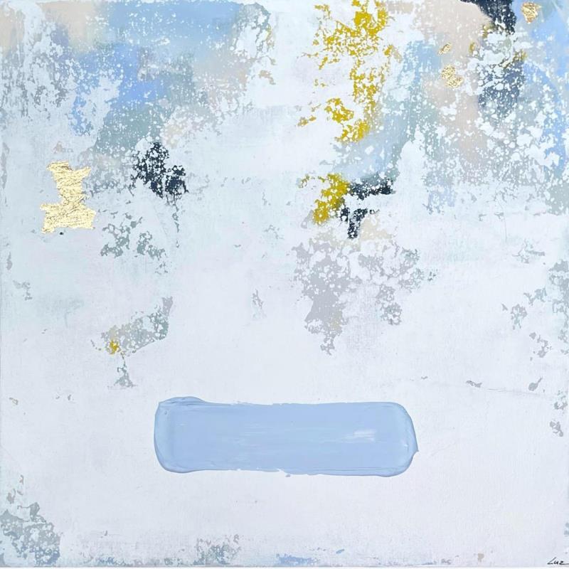 Peinture Les pieds dans l'eau par Luz Alexandra | Tableau Abstrait Minimaliste Acrylique Feuille d'or