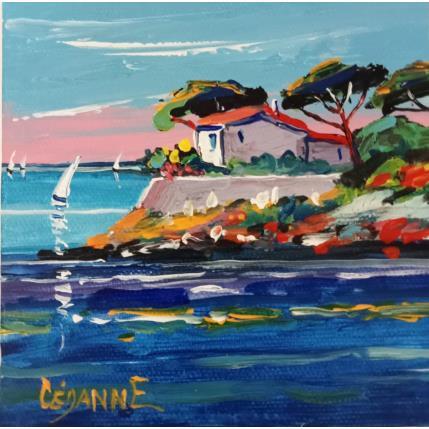 Peinture Villa à Juan les Pins par Cédanne | Tableau Figuratif Huile Paysages