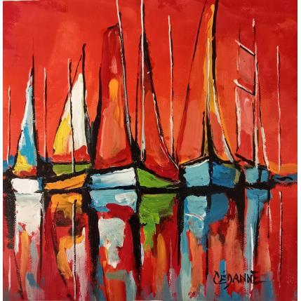 Painting Coucher de soleil près de Nice by Cédanne | Painting Figurative Oil Landscapes, Pop icons