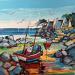 Painting Marée basse vers Pont-Aven Bretagne by Cédanne | Painting Figurative Landscapes Oil