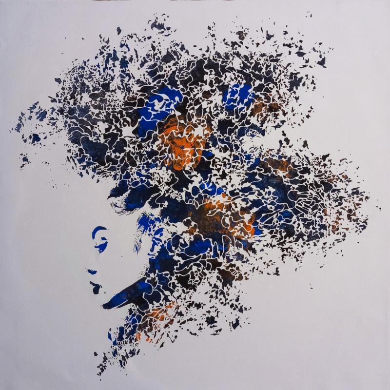 Pintura Butterfly por Louafi Valentine | Pintura Figurativo Retrato Papel