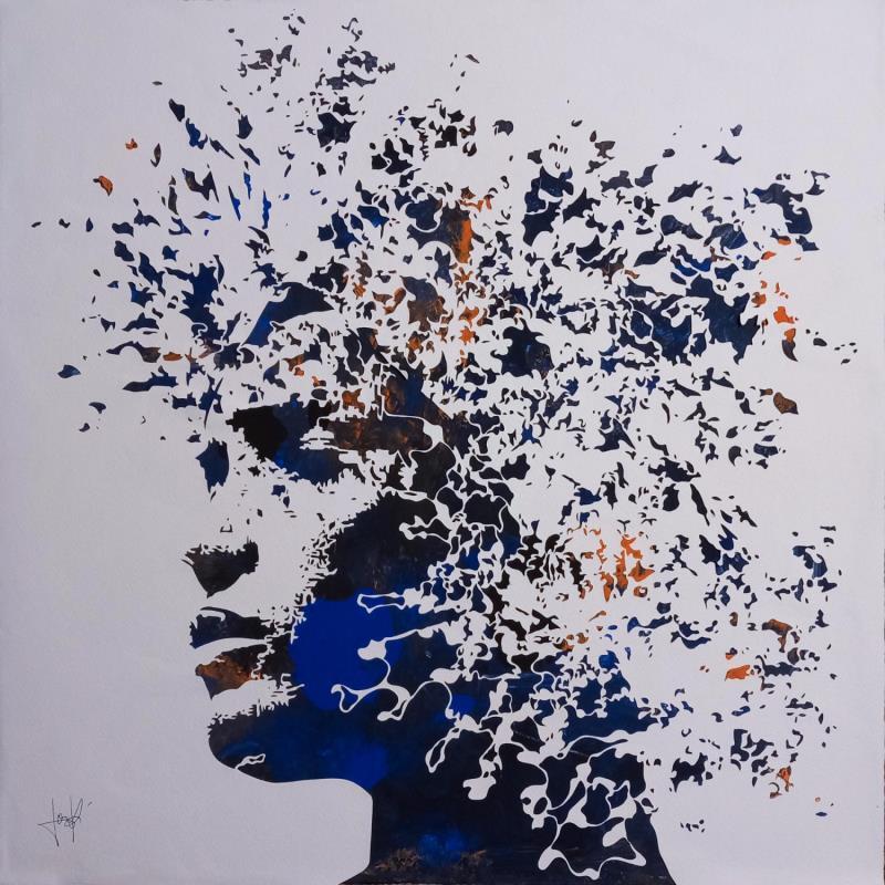 Peinture L'Attente par Louafi Valentine | Tableau Figuratif Portraits Papier