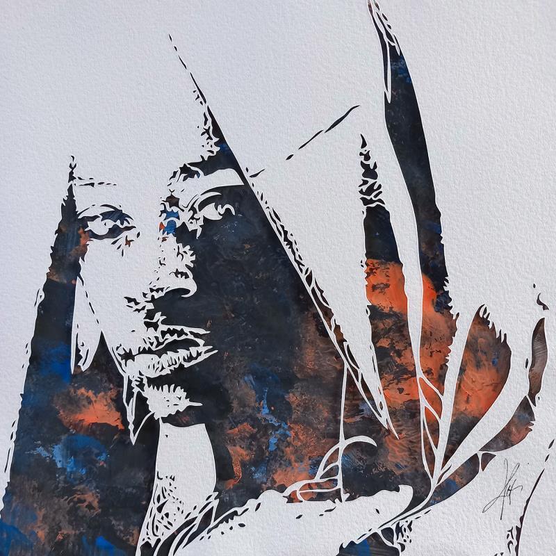 Pintura AFRICAN DIAMOND por Louafi Valentine | Pintura Figurativo Retrato Papel