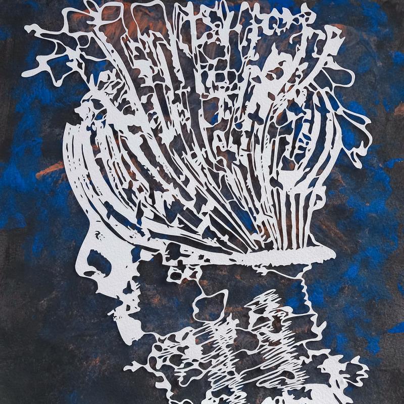 Peinture MAJESTY par Louafi Valentine | Tableau Figuratif Portraits Papier