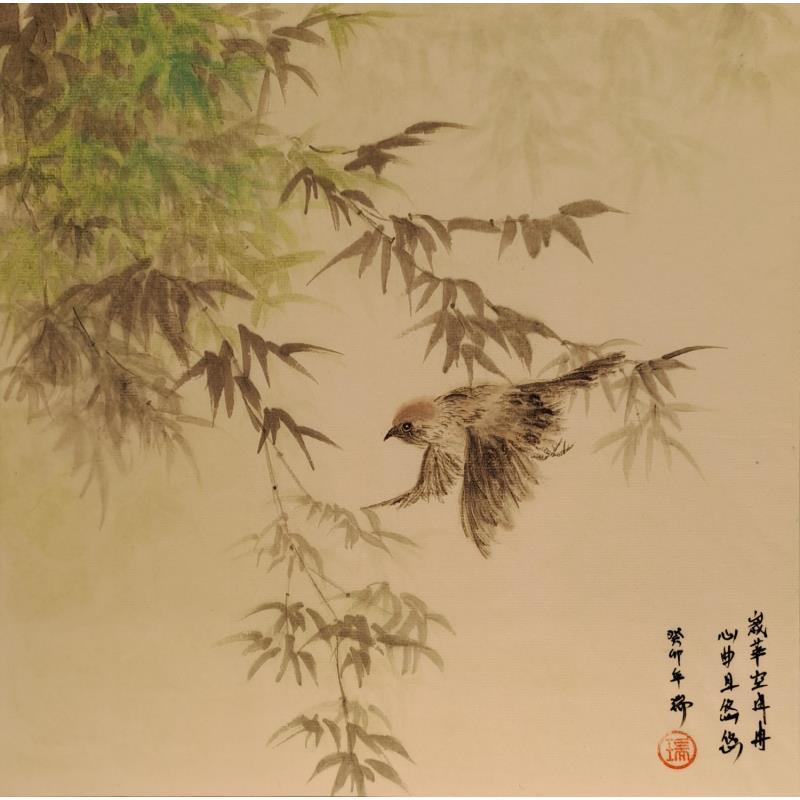 Gemälde Milieu de l'été von Amblard Rui | Gemälde Figurativ Landschaften Aquarell Tinte