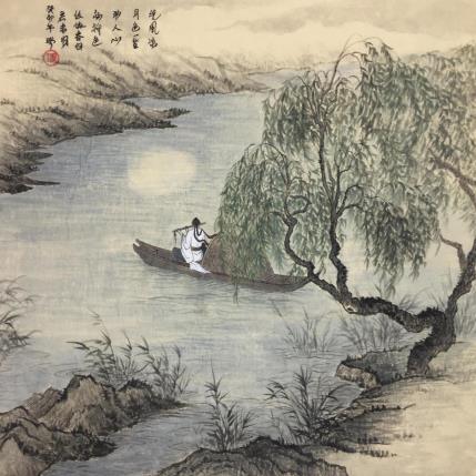 Peinture Le son de la flute raconte le coeur par Amblard Rui | Tableau Figuratif Aquarelle, Encre Paysages