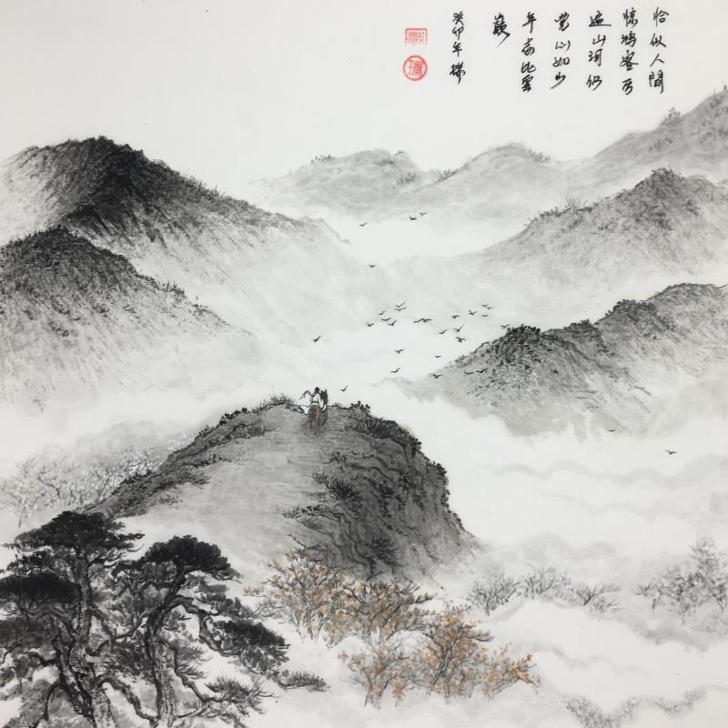 Gemälde La fin du monde von Amblard Rui | Gemälde Figurativ Landschaften Aquarell Tinte