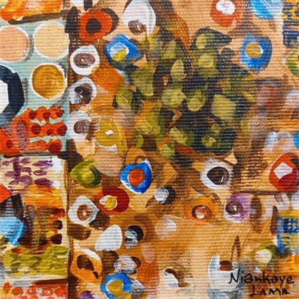 Peinture Place du marché 3 par Lama Niankoye | Tableau Figuratif Acrylique Scènes de vie