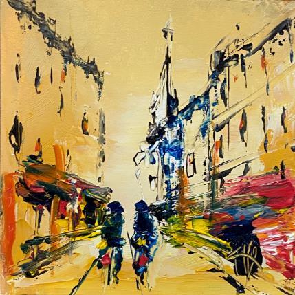 Peinture Balade en ville par Raffin Christian | Tableau Figuratif Huile Urbain