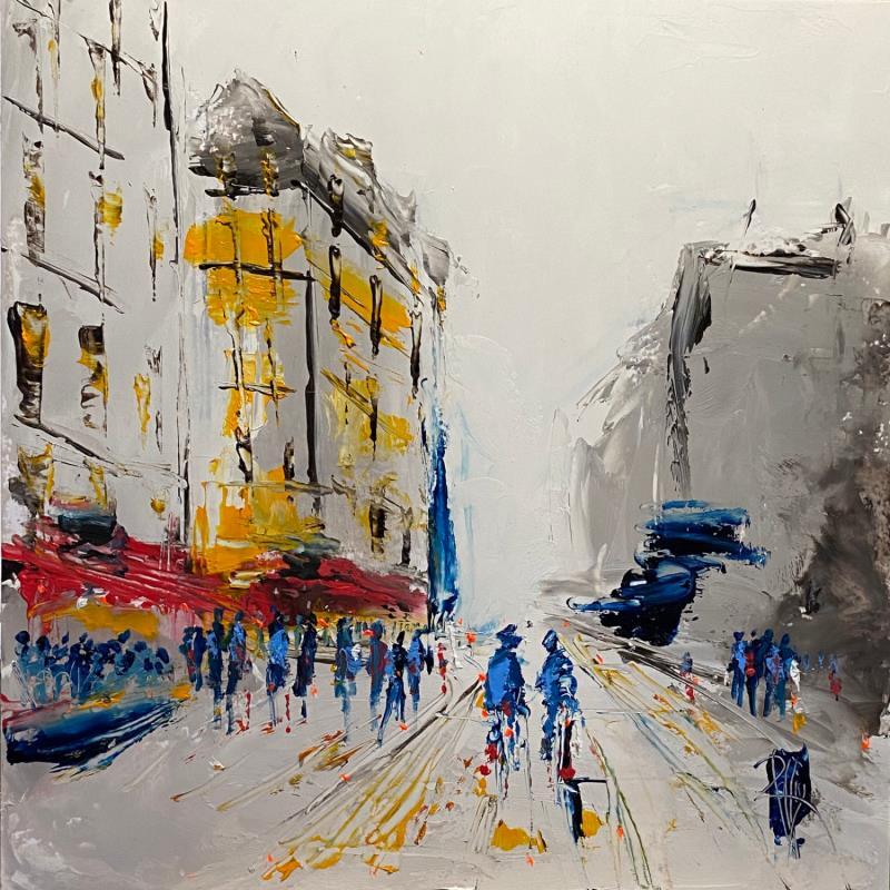 Peinture Boulevard par Raffin Christian | Tableau Figuratif Urbain Huile