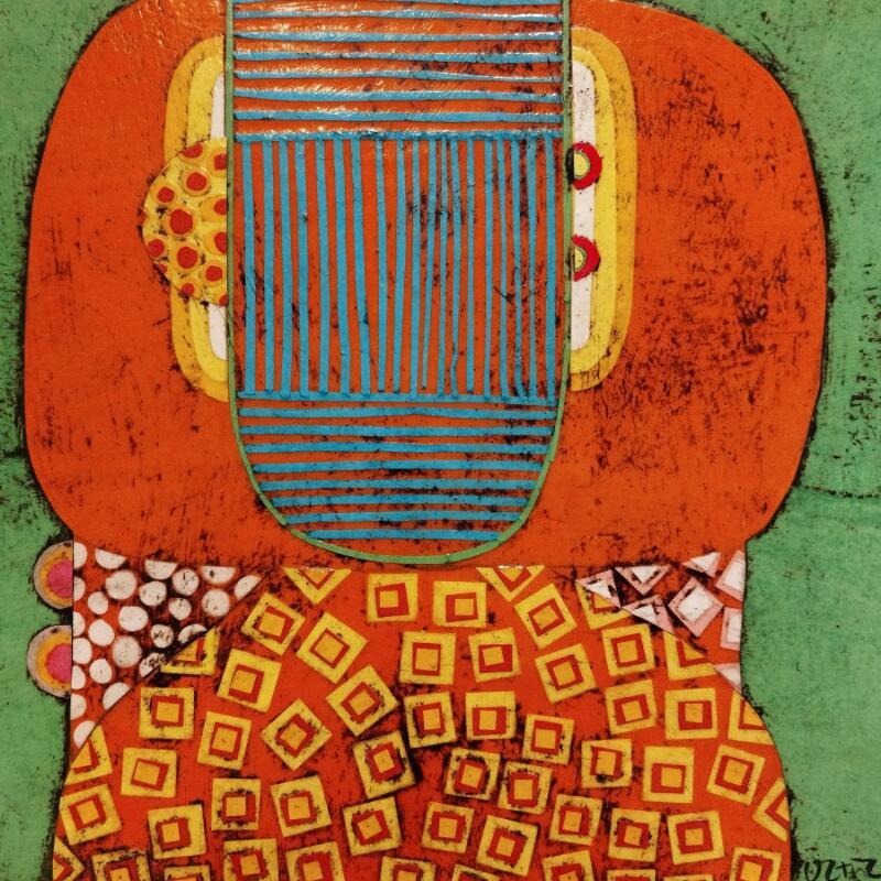 Painting Mascarita 2 by Ortiz Gustavo | Painting Raw art Acrylic Gluing