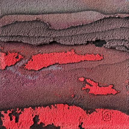 Peinture Carré Aérien V par CMalou | Tableau Matiérisme Sable Minimaliste