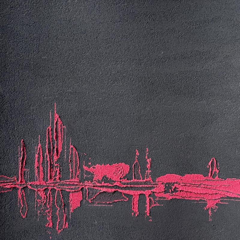 Peinture Carré d'Ailleurs II par CMalou | Tableau Matiérisme Minimaliste Sable