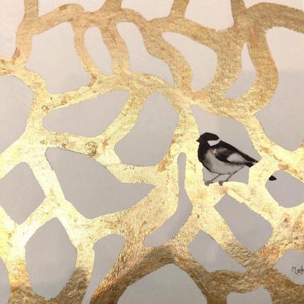 Peinture Musée en or par Mü | Tableau Figuratif Encre, Feuille d'or Minimaliste