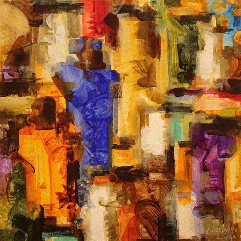 Painting Couleurs Tropicales 2 by Lama Niankoye | Painting Figurative Life style Acrylic