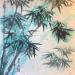 Painting Bambou by Yu Huan Huan | Painting Figurative Nature Watercolor Ink