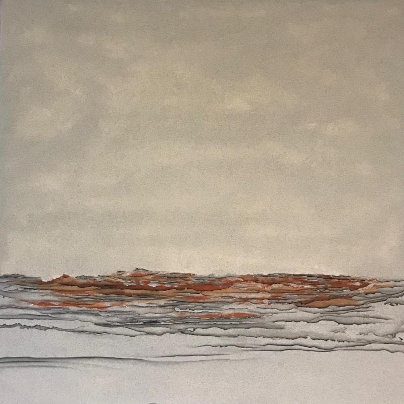 Peinture Carré Sablé III par CMalou | Tableau Matiérisme Minimaliste Sable