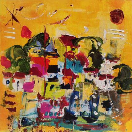 Pintura L'appel du voyage por Bastide d´Izard Armelle | Pintura Abstracto Acrílico Arquitectura, Paisajes