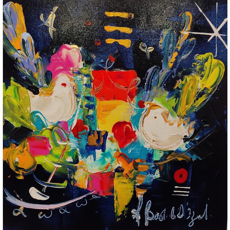 Painting Voeux d'amour by Bastide d´Izard Armelle | Painting Abstract Landscapes Architecture Acrylic